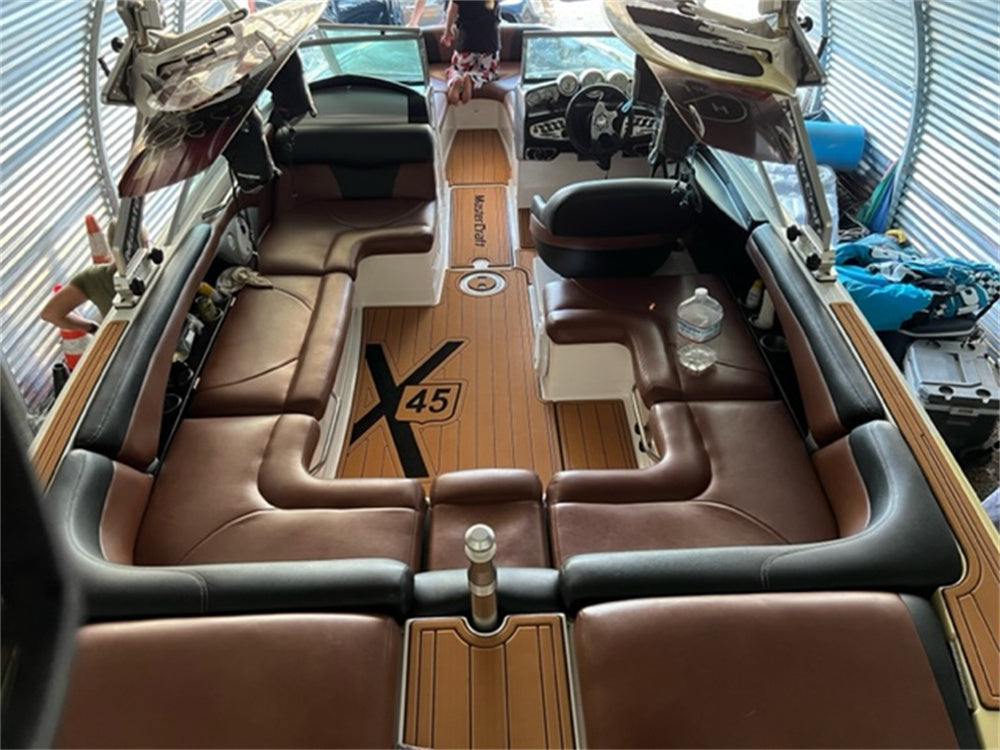 2005-2013 Mastercraft X45 Cockpit Pad Boat EVA Foam Faux Teak Deck Floor Mat SeaDek MarineMat Gatorstep Style Self Adhesive