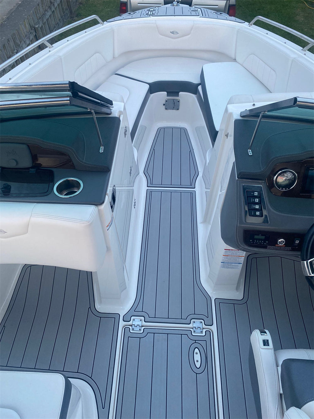 2019 Chaparral 237 SSX Swim Platform Cockpit Boat EVA Foam Faux Teak Floor Pad Seadek MarineMat Gatorstep Style Self Adhesive