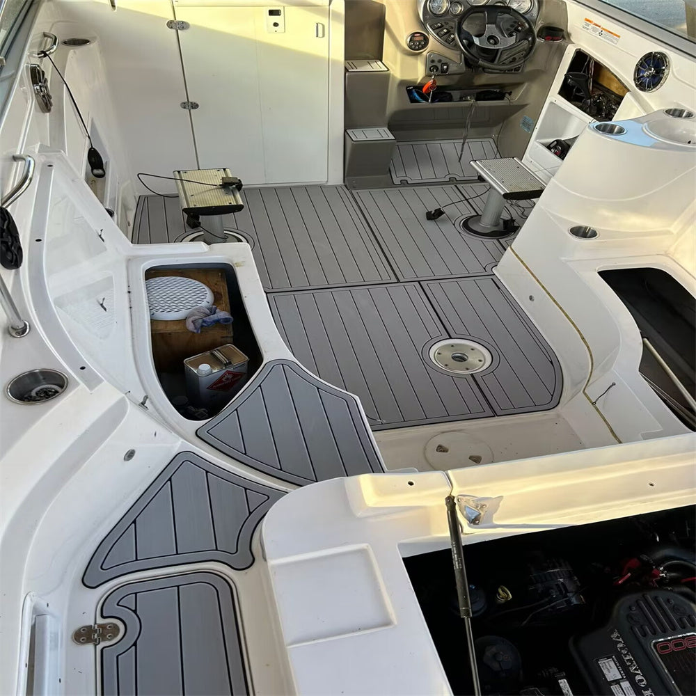 2009 Rinker Cuddy Captiva 246CC Swim Platform Cockpit Bow Pad Boat EVA Foam Faux Teak Floor Mat SeaDek Marine Mat Gatorstep