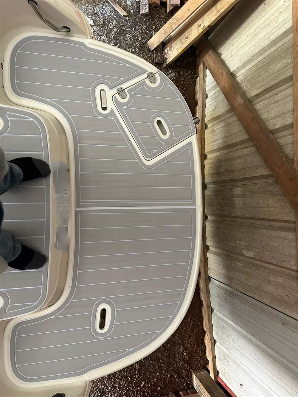 2008 Stingray 220 DR Swim Platform Bow Pad Boat EVA Foam Teak Deck Flooring Mat SeaDek MarineMat Gatorstep Style Self Adhesive