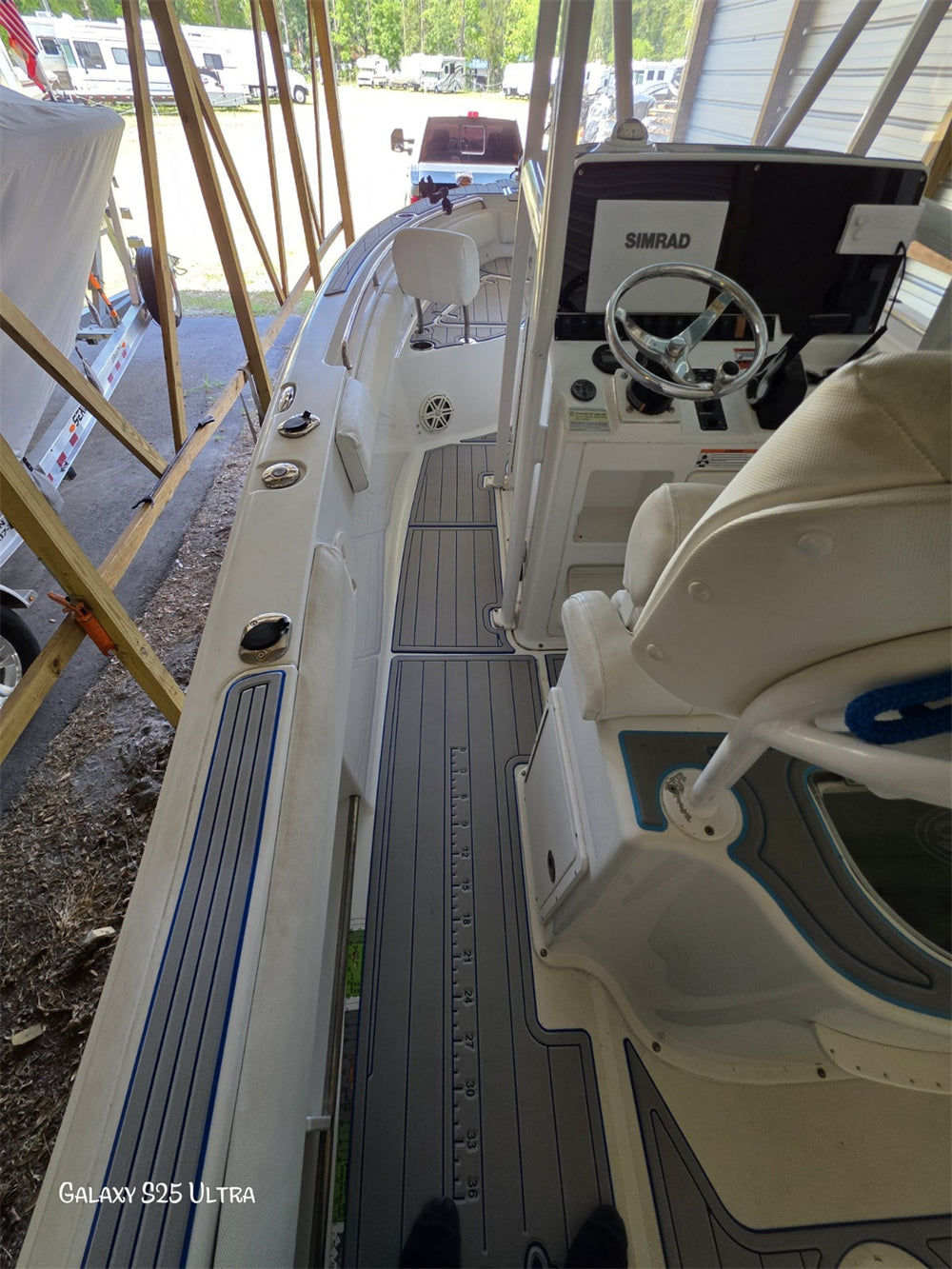 2019 Sea Hunt Ultra 234 Swim Platform Cockpit Boat EVA Foam Faux Teak Deck Floor Mat Pad SeaDek MarineMat Style Self Adhesive