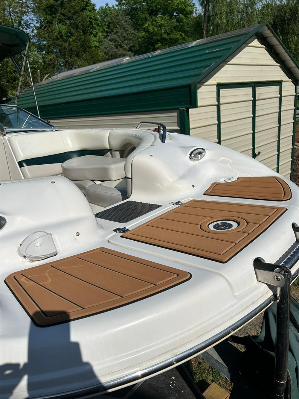 2006 Bryant 255 Swim Platform Cockpit Pad Boat EVA Foam Faux Teak Deck Floor Mat SeaDek MarineMat Gatorstep Style Self Adhesive