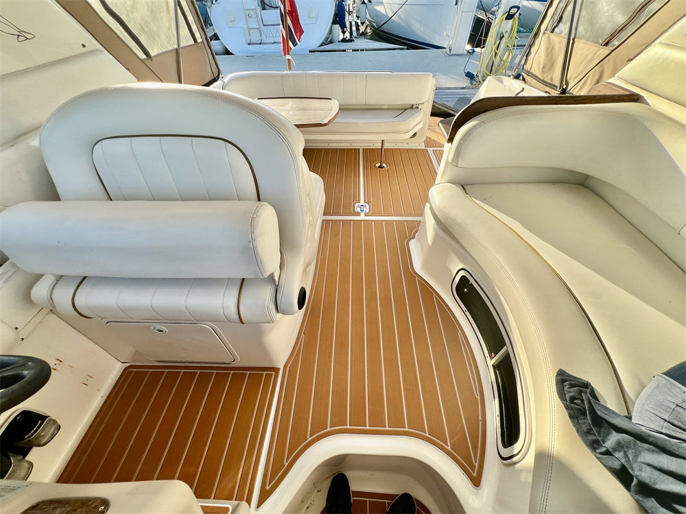 1997-2001 Sea Ray Sundancer 290 Swim Platform Cockpit Pad Boat EVA Teak Floor SeaDek MarineMat Style Self Adhesive