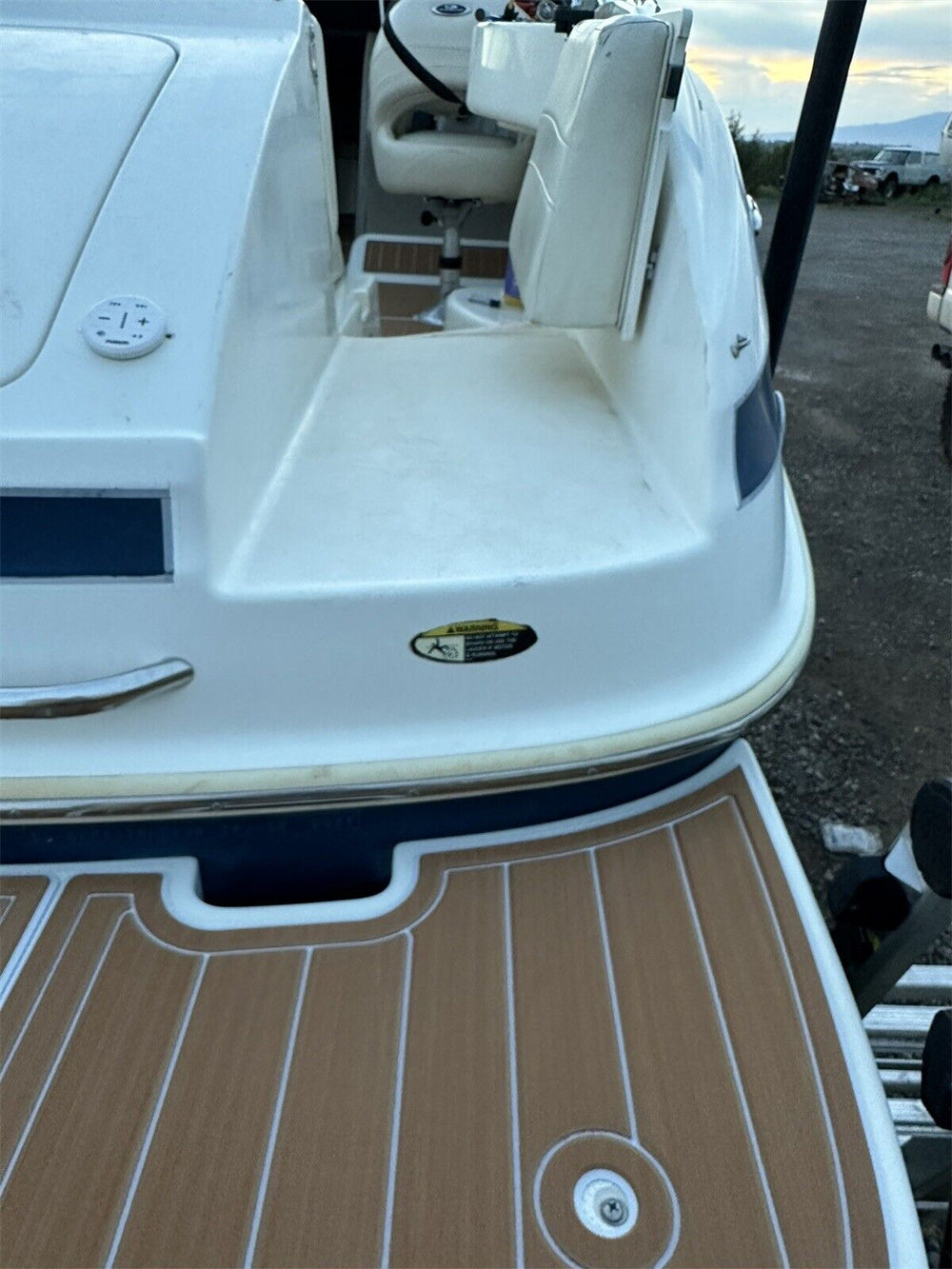 2008 Maxum 2400 SR3 Open Bow Swim Platform Cockpit Boat EVA Teak Deck Floor Pad