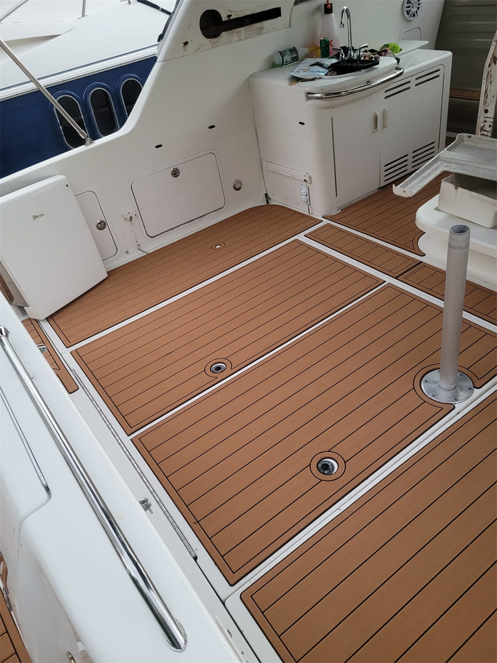 1998 Sea Ray Sundancer 370 Swim Platform Cockpit Pad Boat EVA Teak Flooring Mat