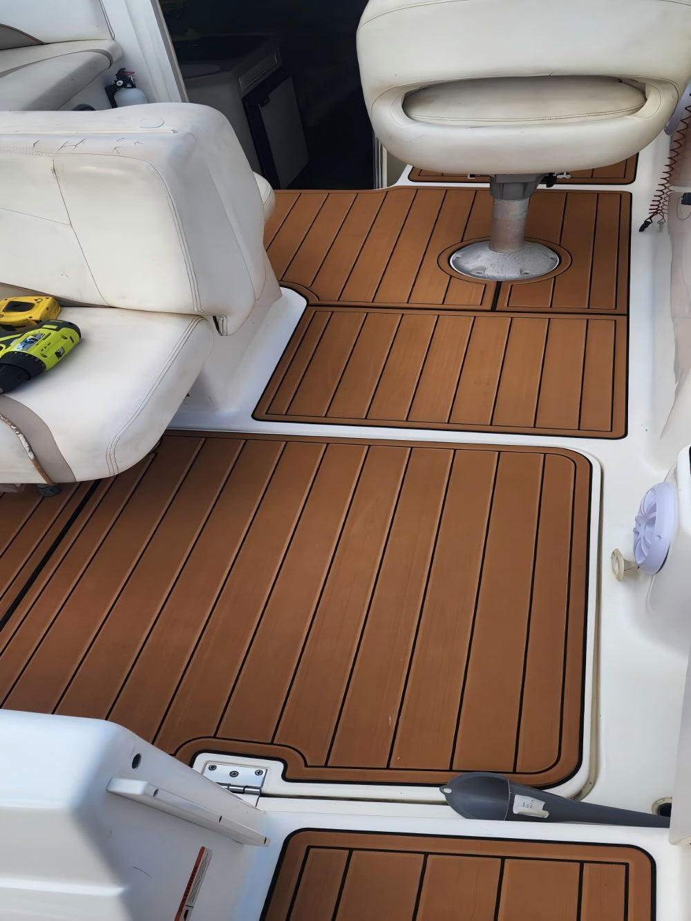 2002 Glastron 249 Cockpit Pad Boat EVA Floor Foam Faux Teak Deck Floor Mat SeaDek Gatorstep Style Self Adhesive