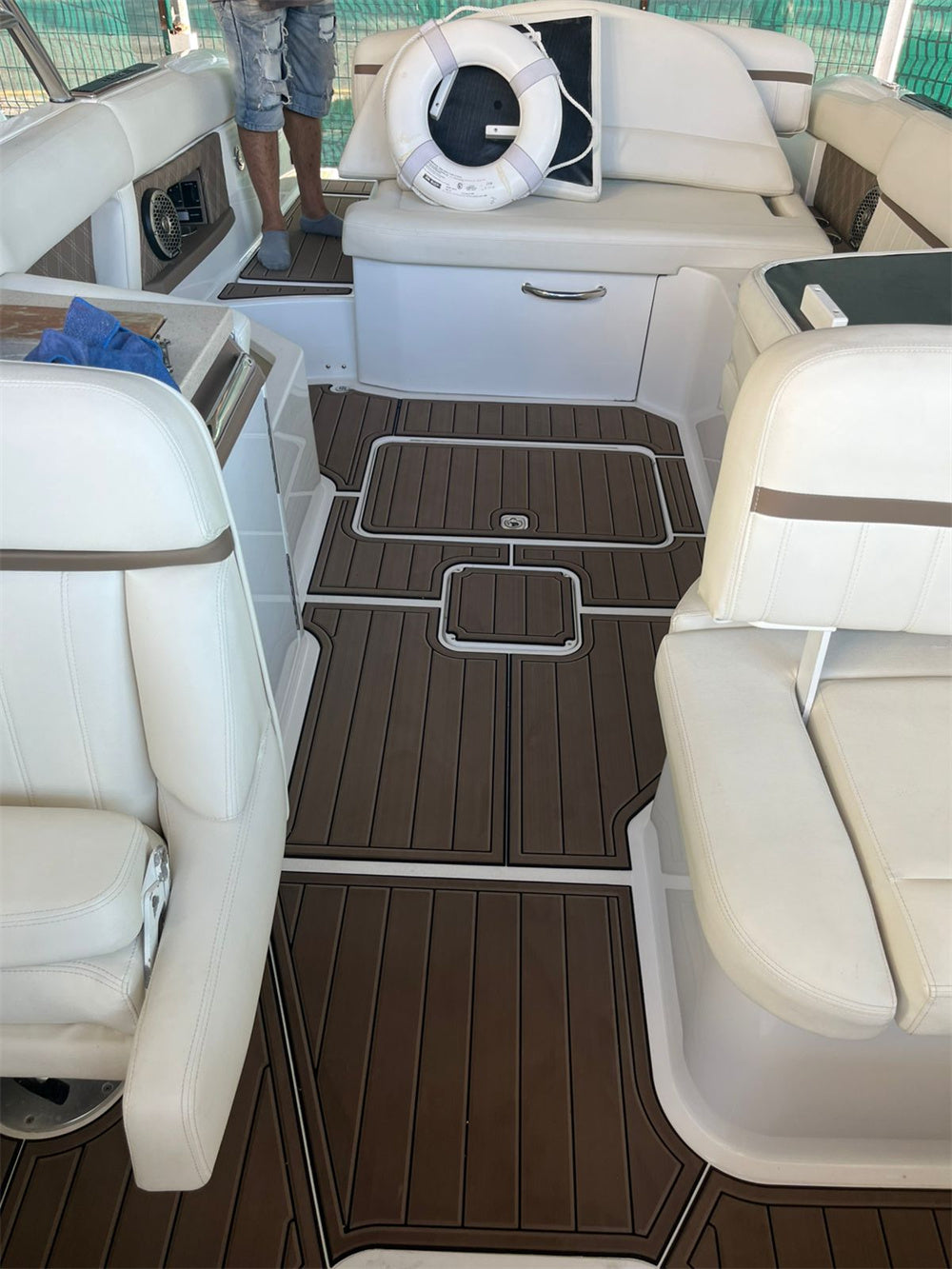 2013 Cobalt A28 Swim Platform Cockpit Pad Boat EVA Foam Teak Deck Floor Mat Seadek Gatorstep Style Self Adhesive