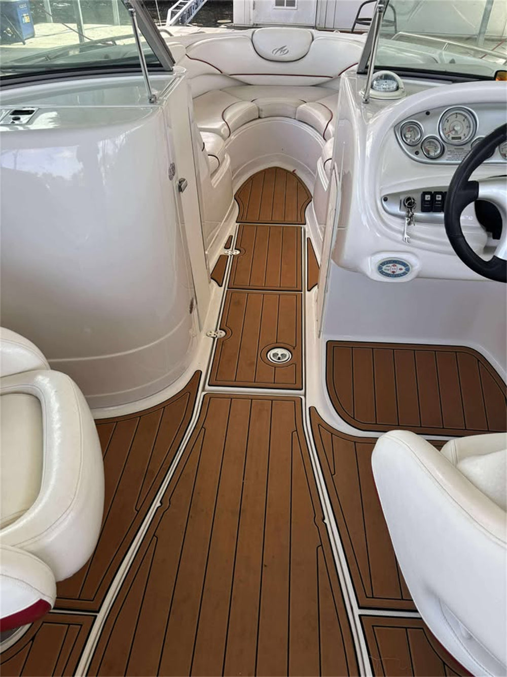 2006 Monterey 268SS Swim Platform Cockpit Pad Boat EVA Foam Faux Teak Deck Floor Mat SeaDek MarineMat Gatorstep Style Self Adhesive