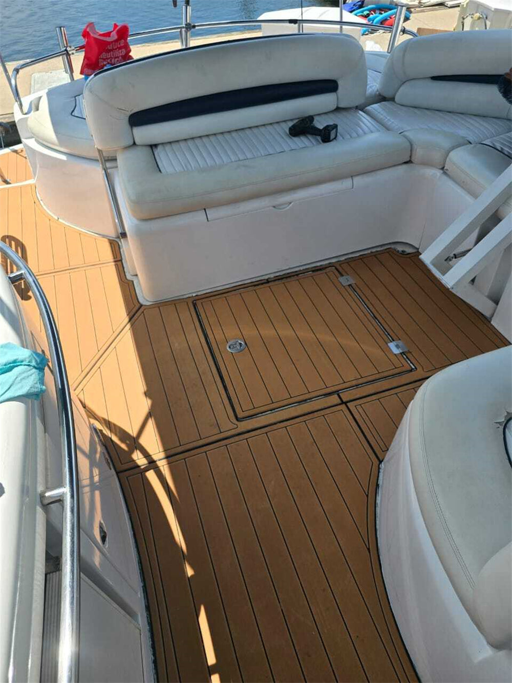 2003 Sunseeker Portofino 46 Swim Platform Cockpit Pad Boat EVA Foam Teak Deck Flooring Mat SeaDek MarineMat Gatorstep Style