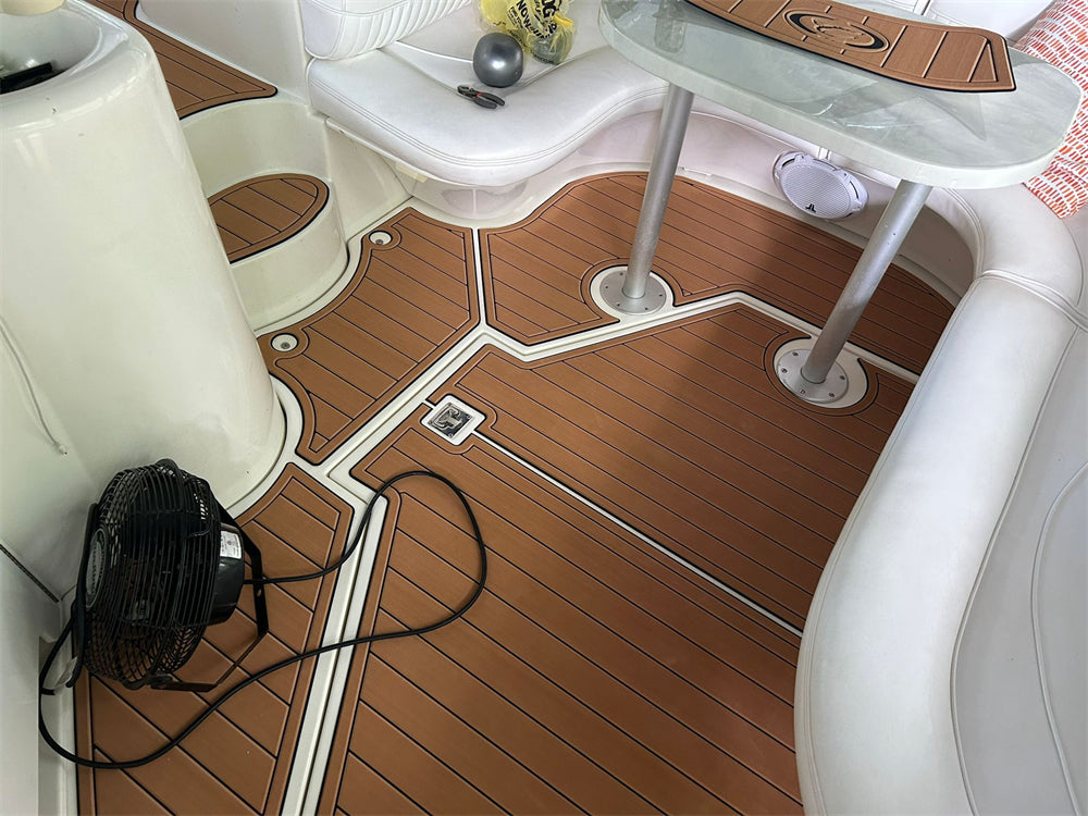 1998-2002 Cruisers Yachts 3870 Swim Platform Cockpit Pad Boat EVA Teak Floor Mat SeaDek MarineMat Gatorstep Style Self Adhesive