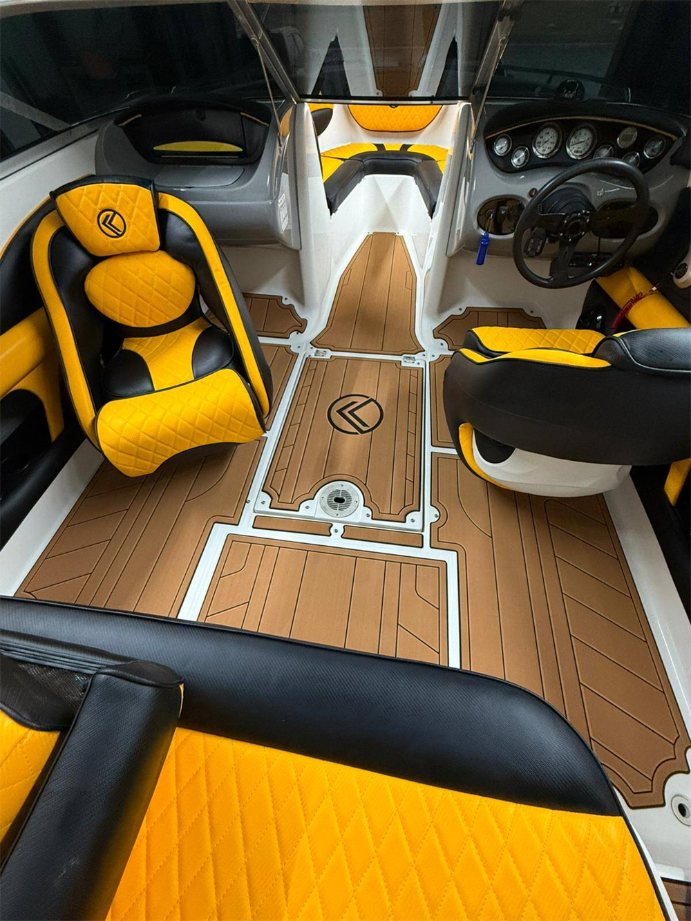 2004 Chaparral 204 SSI Swim Platform Cockpit Pad Boat EVA Faux Teak Floor Mat SeaDek MarineMat Gatorstep Style Self Adhesive