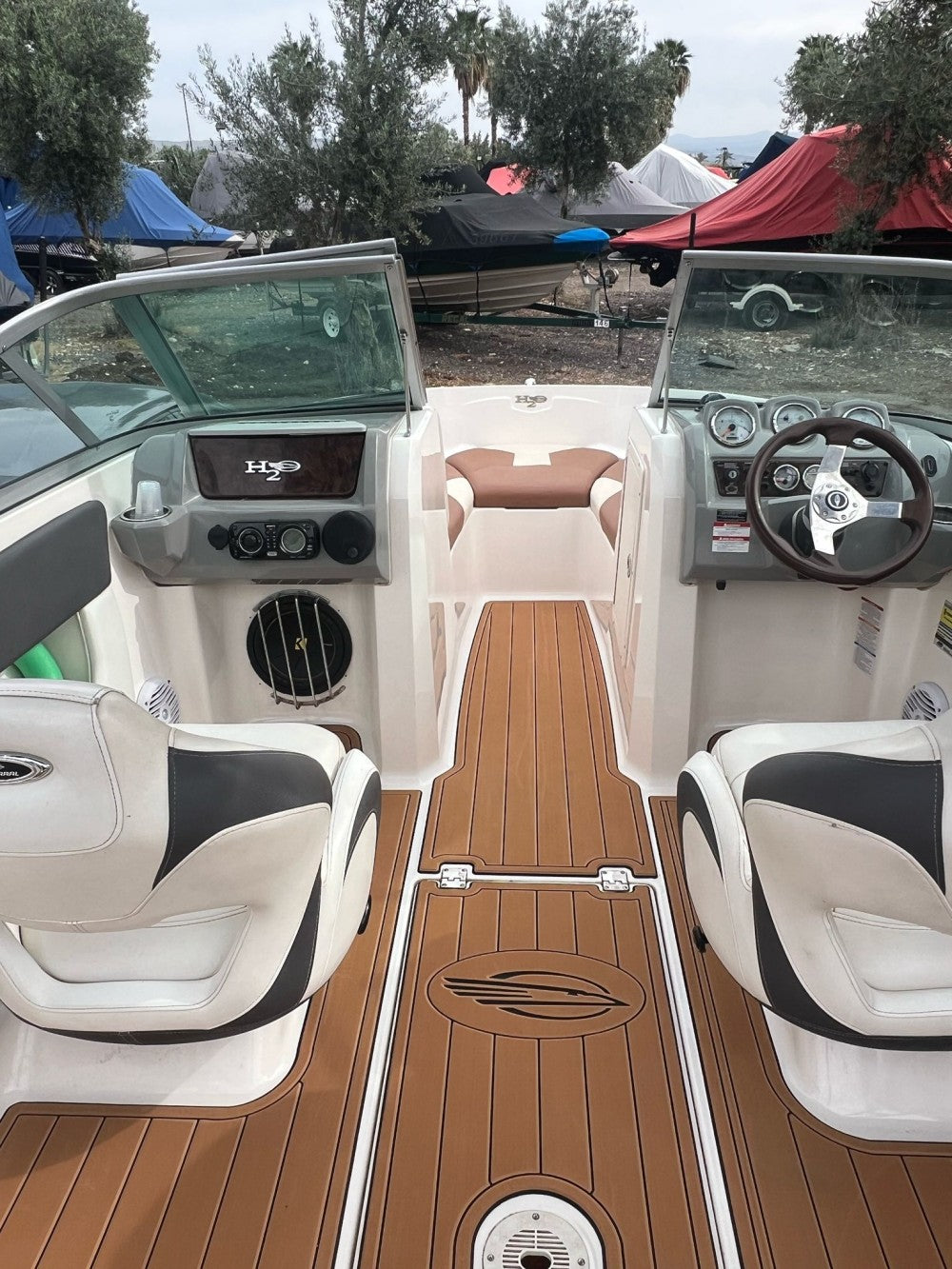 2013 Chaparral 19 H20 Swim Step Cockpit Boat EVA Faux Foam Teak Deck Floor Pad SeaDek MarineMat Style Self Adhesive