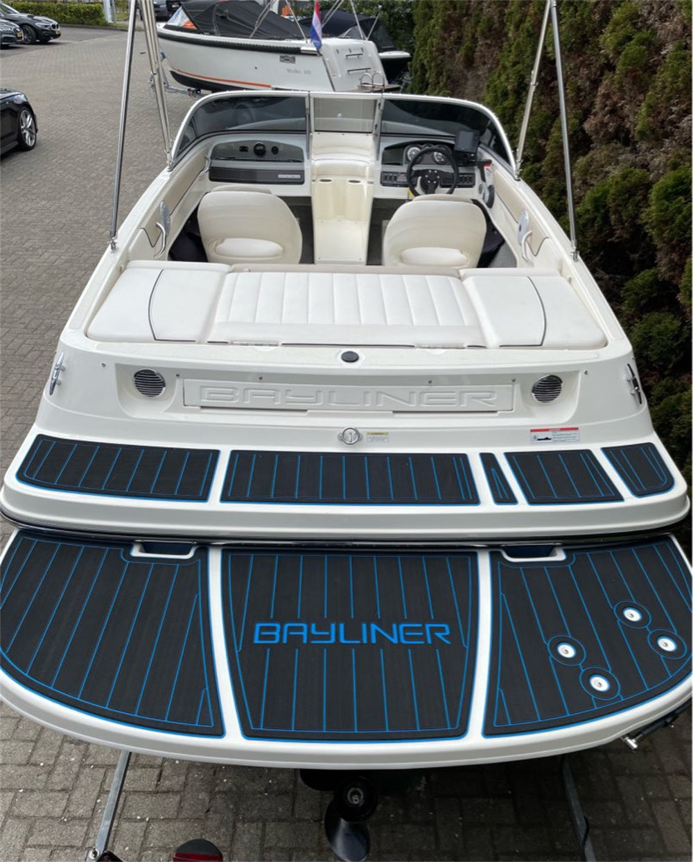 2014 Bayliner 185 Flight Swim Step Platform Boat EVA Foam Teak Flooring Pad Mat SeaDek MarineMat Gatorstep Style Self Adhesive