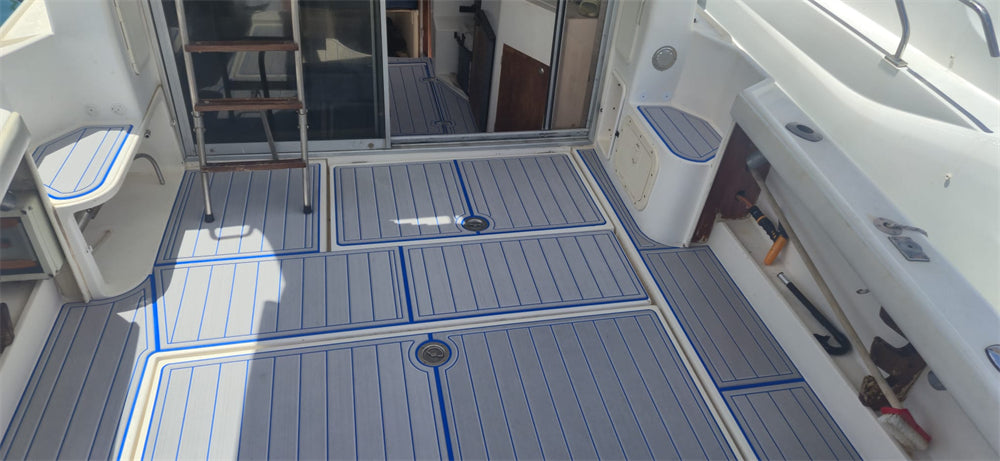 1998 Rio 800 Cabin Fish Swim Platform Cockpit Cabin Boat EVA Foam Faux Teak Deck Floor Mat Seadek MarineMat Gatorstep Style Self Adhesive