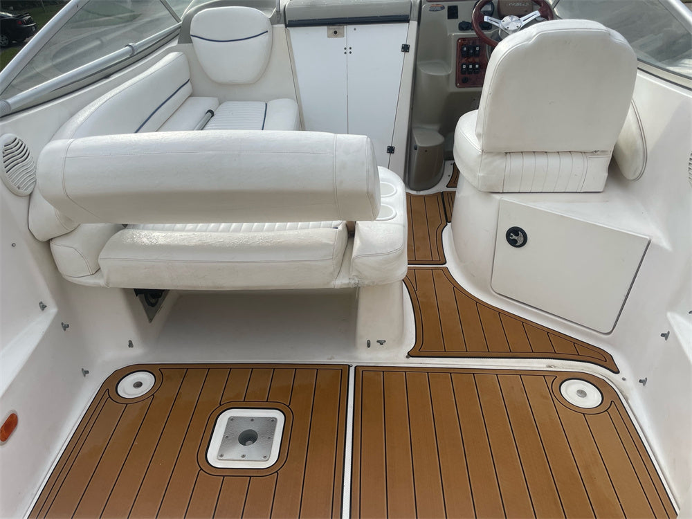 2002 Bayliner 2455 Swim Platform Cockpit Boat EVA Foam Faux Teak Deck Floor Pad Mat SeaDek MarineMat Gatorstep Style Self Adhesive