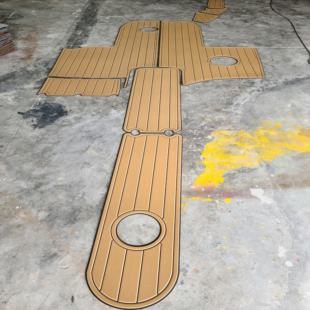 2013 Rinker 246 BR Swim Platform Cockpit Pad Boat EVA Foam Teak Deck Floor Mat SeaDek MarineMat Style Self Adhesive