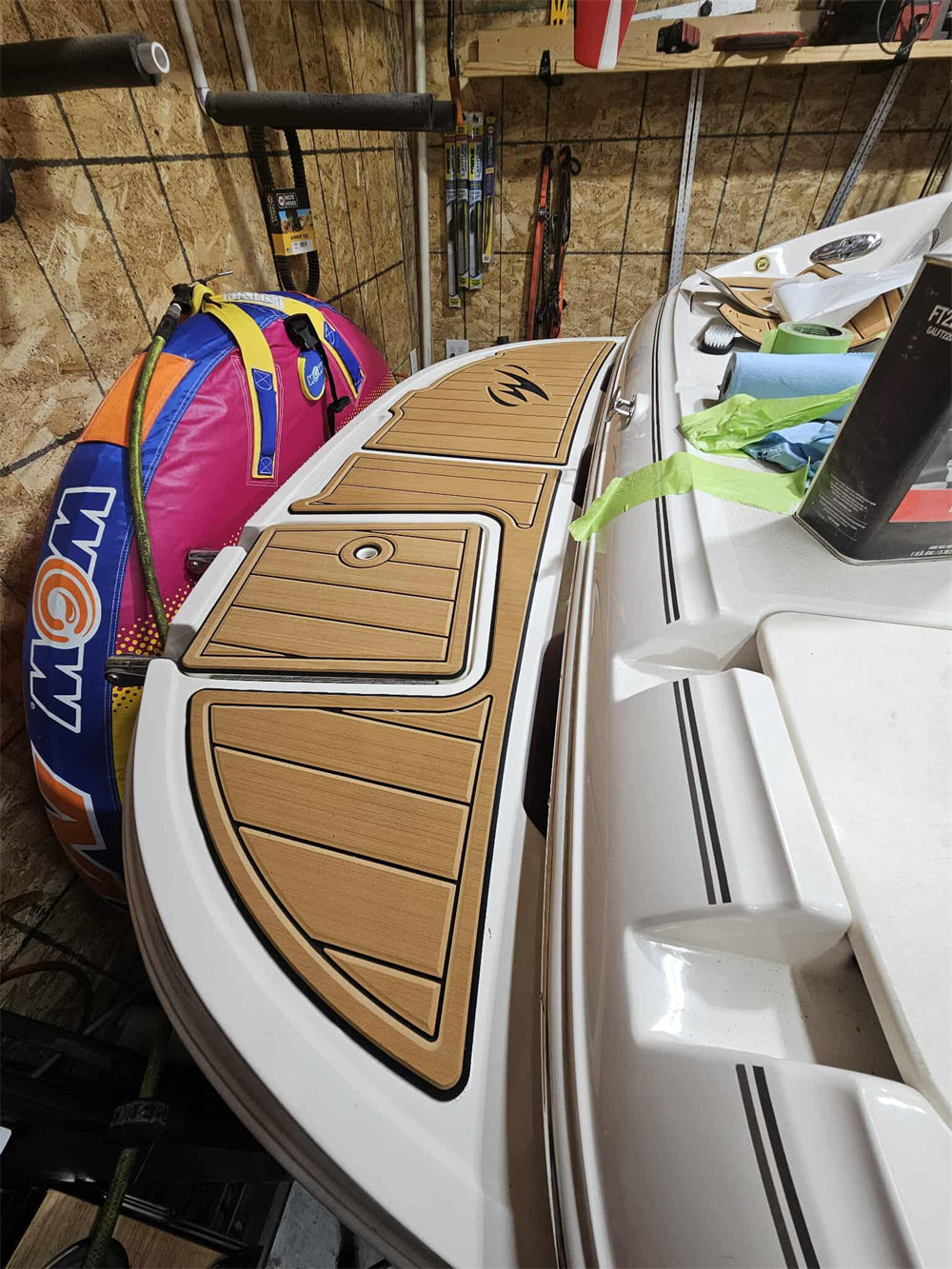 2009 Monterey 248 Swim Platform Cockpit Pad Boat EVA Foam Faux Teak Deck Floor Mat SeaDek MarineMat Gatorstep Style Self Adhesive