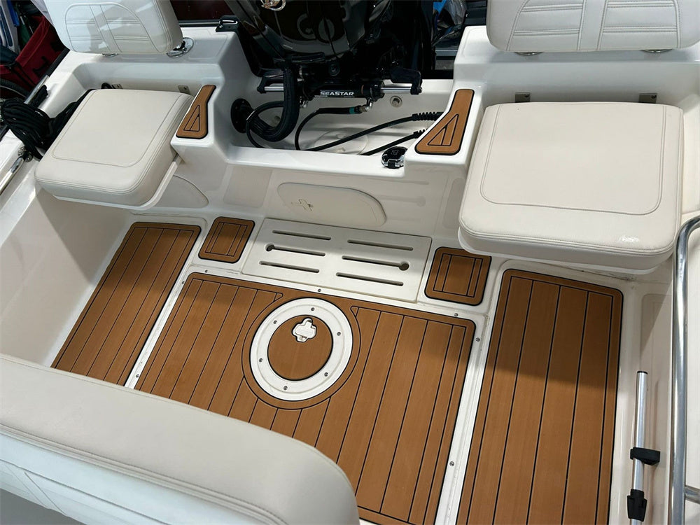 2023 Boston Whaler Montauk 17 Swim Platform Cockpit Mat Boat EVA Teak Floor Pad