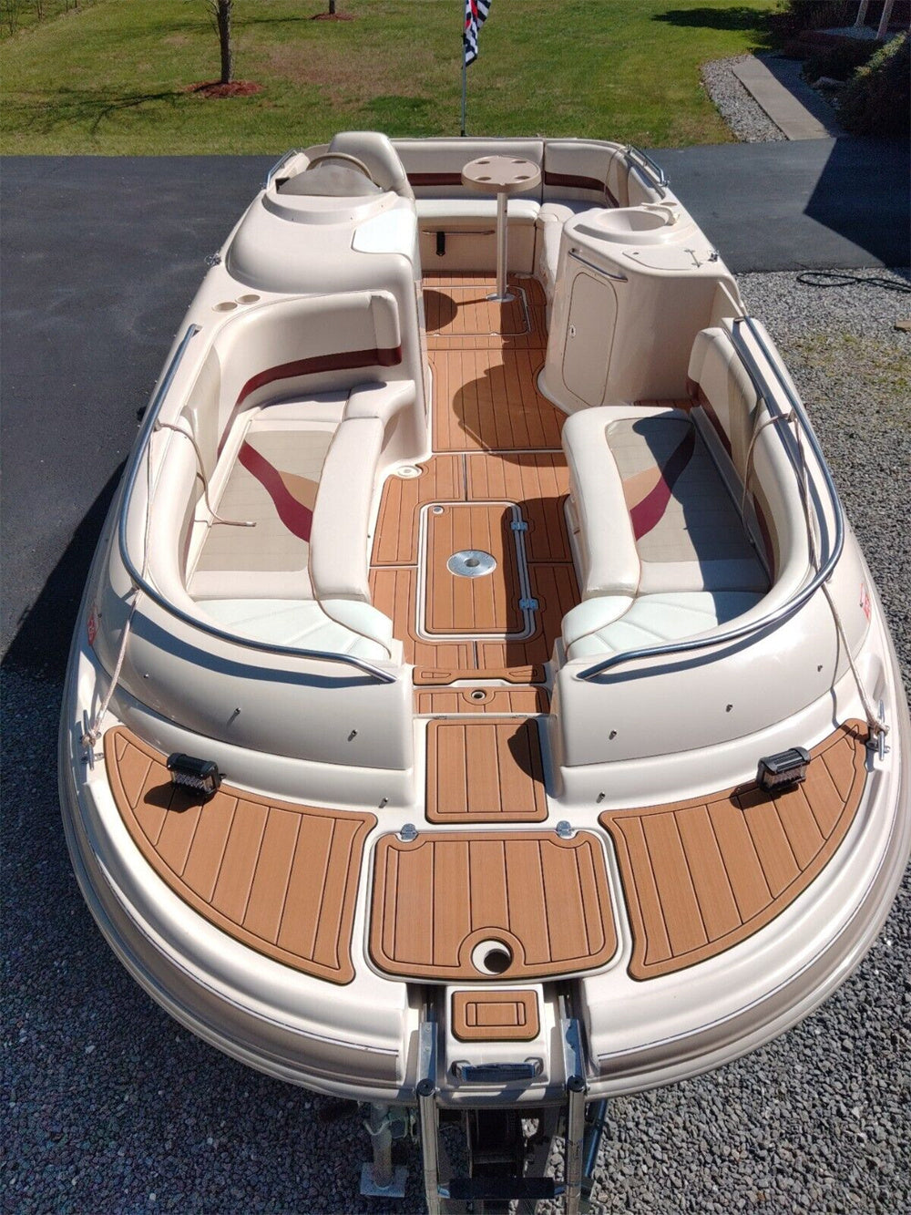 1998 Larson 230 Escape Swim Platform Cockpit Mat Boat EVA Teak Deck Floor Pad