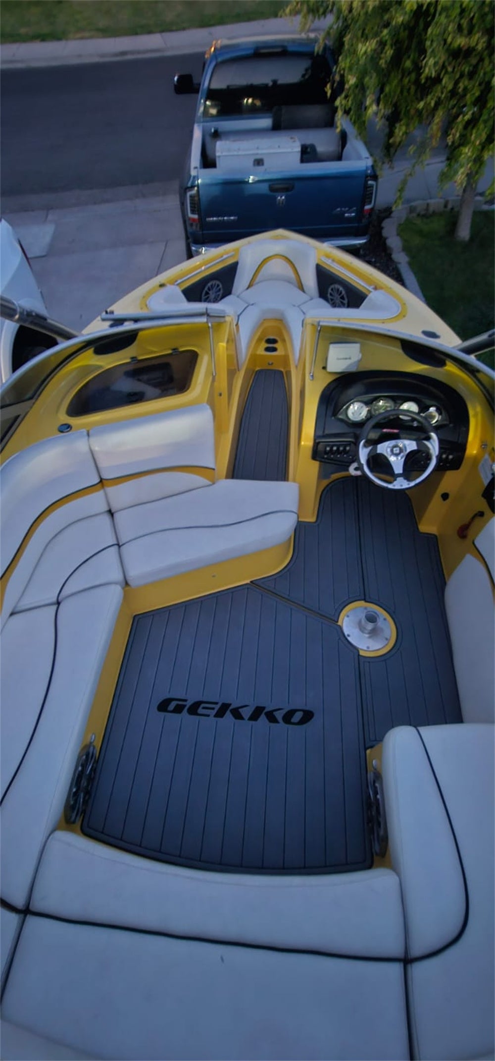 2017 Gekko 6.7 Swim Platform Cockpit Pad Boat EVA Teak Deck Floor Mat SeaDek MarineMat Gatorstep Style Self Adhesive