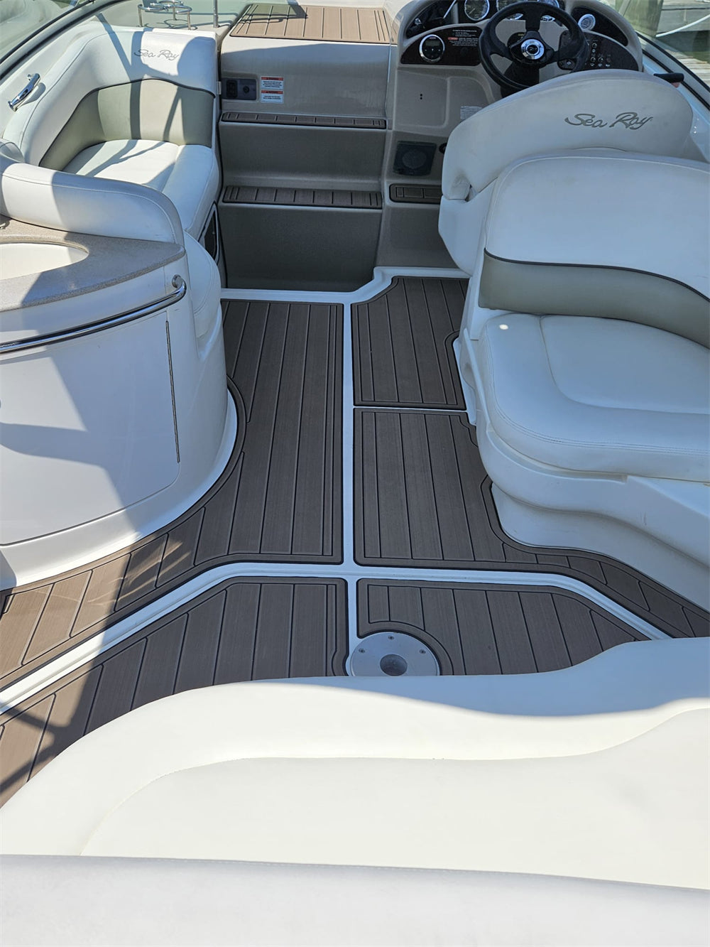 2007 Sea Ray 260 Sundancer Swim Platform Cockpit Bow Pad Boat EVA Foam Faux Teak Deck Floor Mat SeaDek MarineMat Gatorstep Style Self Adhesive