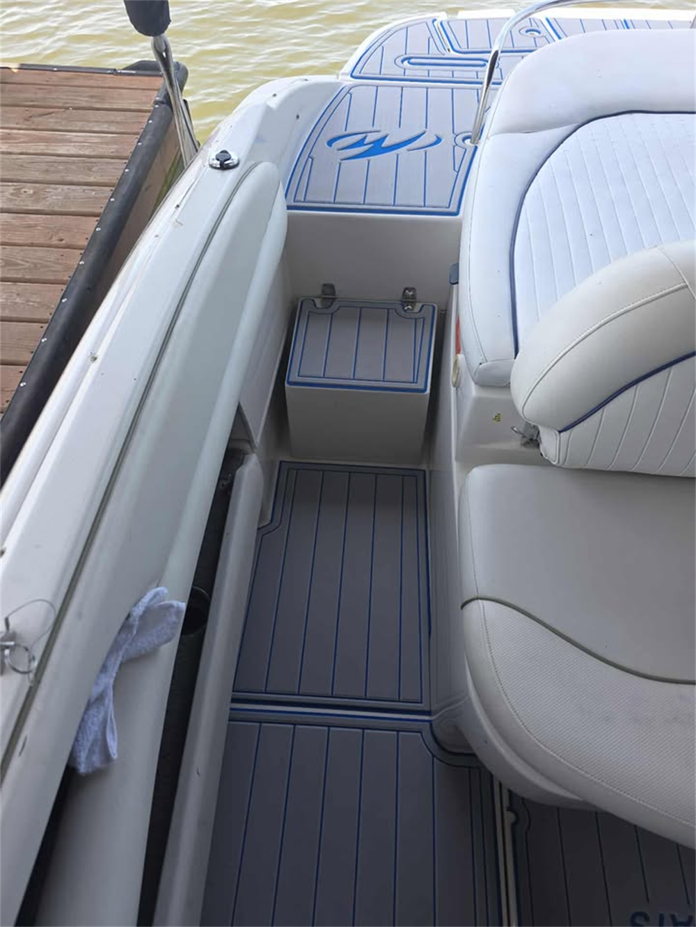 2005 Monterey 228SI Swim Platform Cockpit Pad Boat EVA Faux Teak Deck Floor Mat SeaDek MarineMat Gatorstep Style Self Adhesive