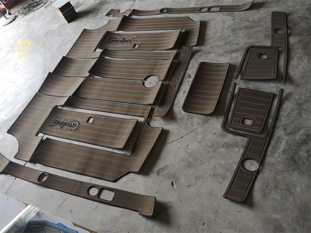 1998 Carolina Classic 28 Cockpit Pad Boat EVA Foam Faux Teak Deck Floor Mat SeaDek MarineMat Gatorstep Style Self Adhesive