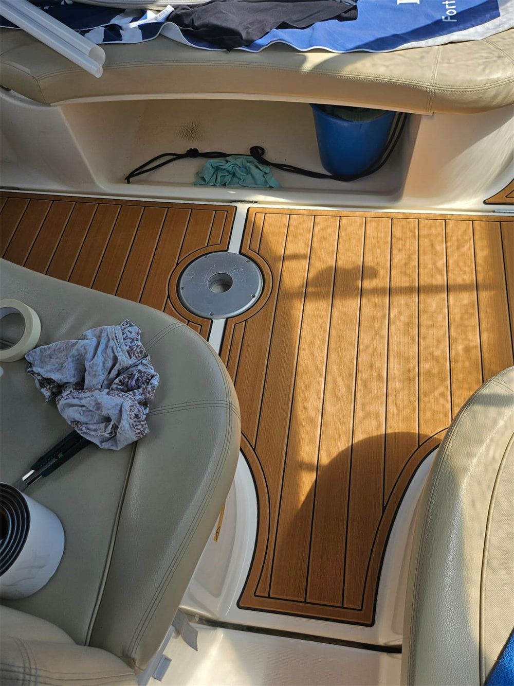 2004 Jeanneau Leader 805 Swim Platform Step Cockpit Boat Pad EVA Foam Faux Teak Deck Floor Mat Seadek MarineMat Gatorstep Style Self Adhesive