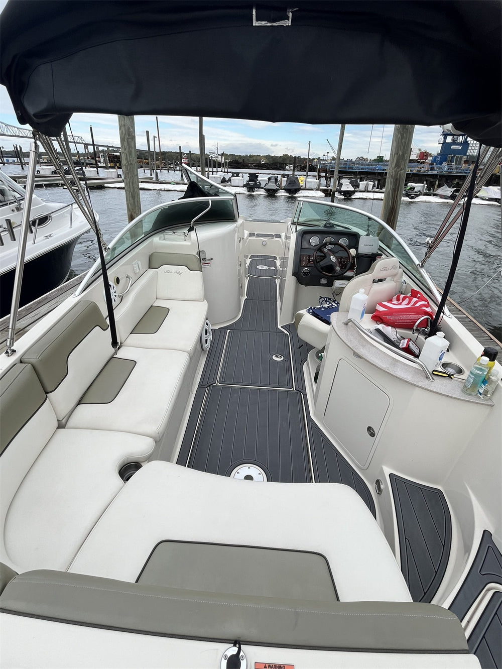 2007 Sea Ray 260 Sundeck Swim Platform Cockpit Boat EVA Faux Flooring Pad Mat SeaDek MarineMat Gatorstep Style Self Adhesive