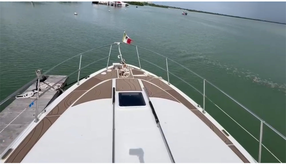 1997 Sea Ray 400 Sundancer Bow Pad Boat EVA Teak Deck Floor Mat SeaDek MarineMat Gatorstep Style