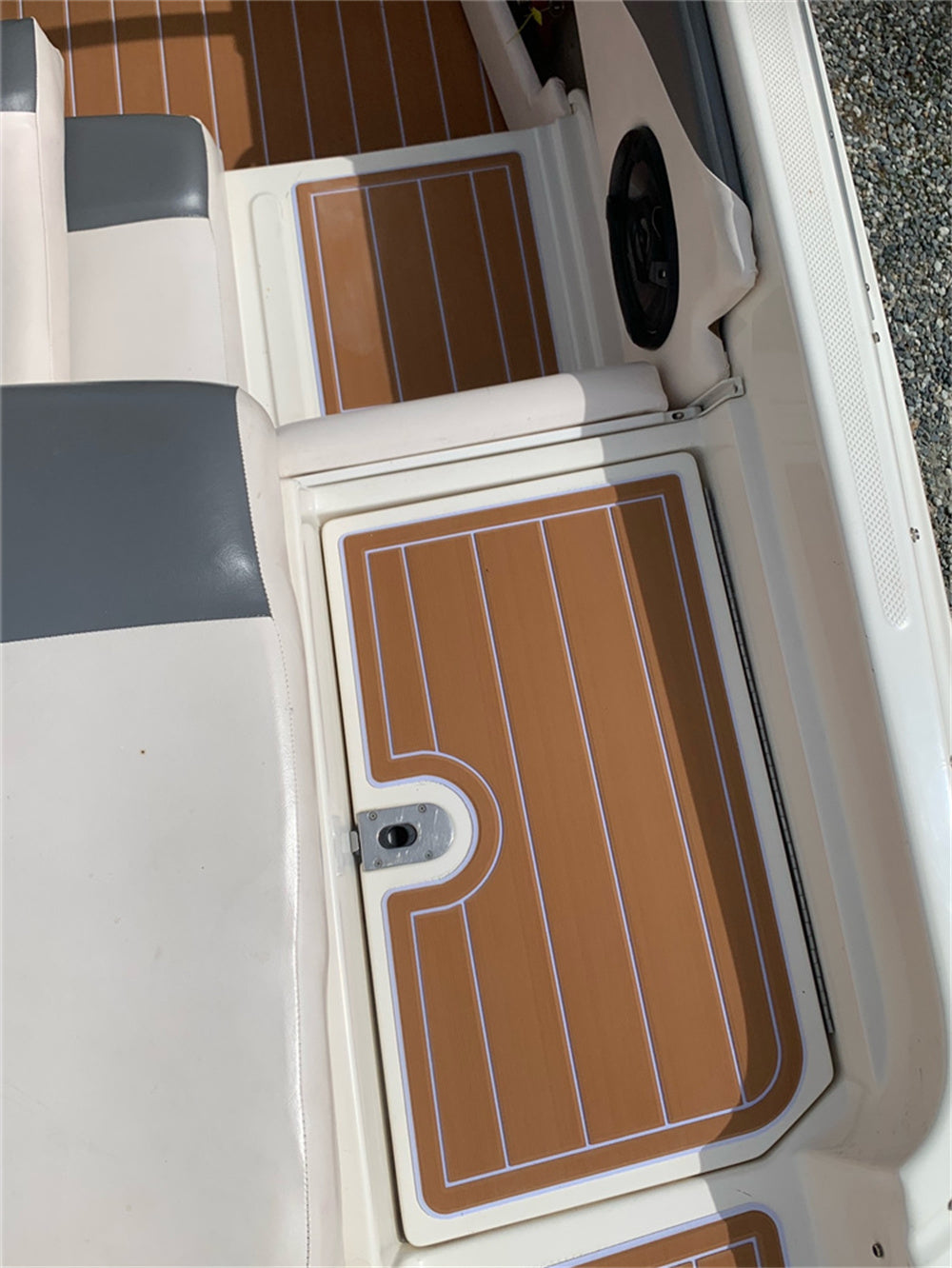 2008 Maxum 1900 SR3 Swim Platform Cockpit Boat EVA Faux Teak Floor Mat Seadek MarineMat Gatorstep Style Self Adhesive
