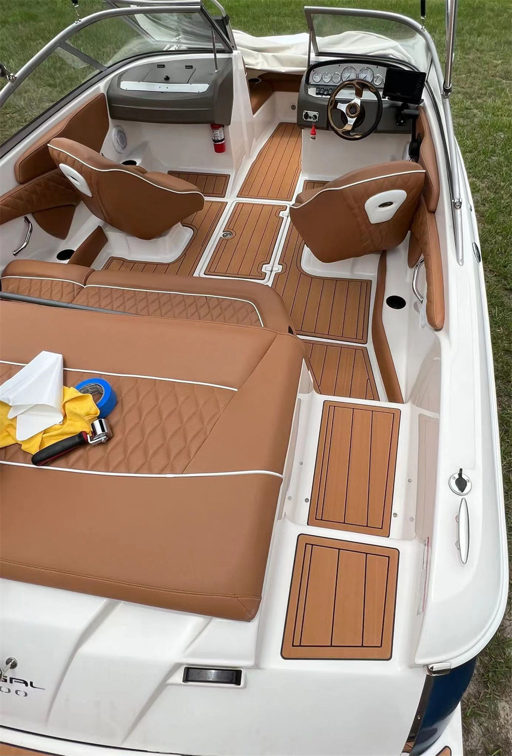 2001 Regal 1900 LE Swim Platform Cockpit Pad Boat EVA Foam Teak Deck Floor Mat SeaDek MarineMat Style Self Adhesive