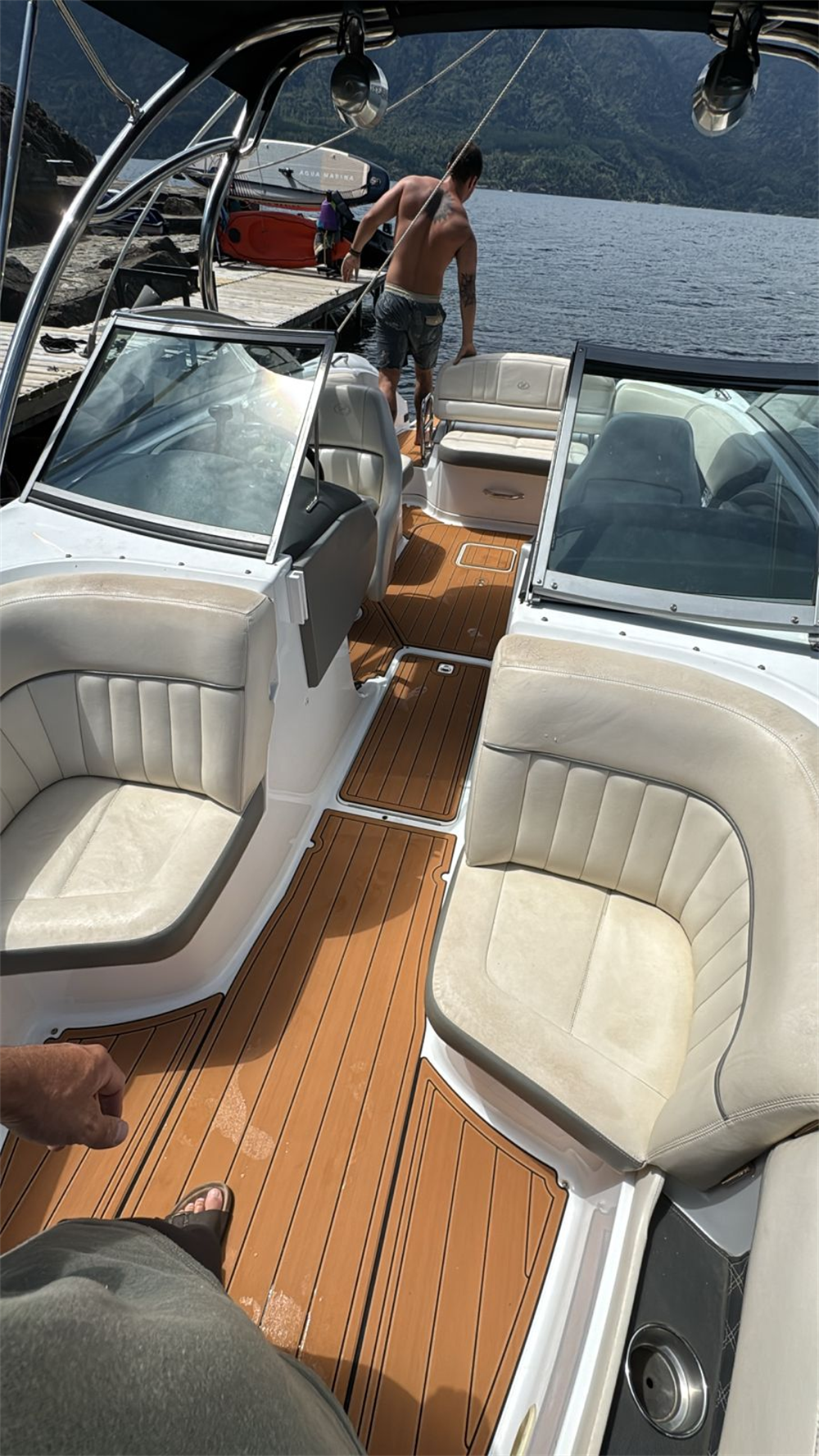 2014 Cobalt 242 Swim Platform Cockpit Pad Boat EVA Foam Faux Teak Deck Floor Mat SeaDek MarineMat Gatorstep Style Adhesive