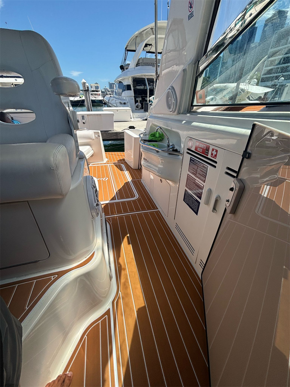 1998-1999 Sea Ray Sundancer 400 Swim Platform Cockpit Pad Boat EVA Teak Floor SeaDek MarineMat Gatorstep Style Self Adhesive