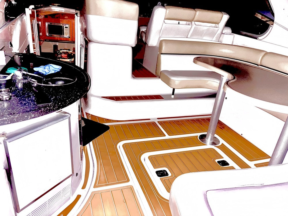 2008 Four Winns 378 Vista Swim Platform Cockpit Pad Boat EVA Teak Deck Floor Mat