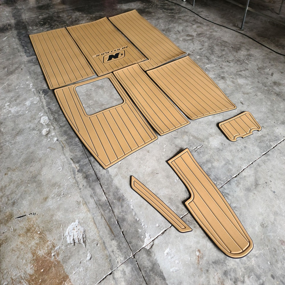 2002 Nautique Super Air 210 Cockpit Pad Boat EVA Foam Faux Teak Deck Floor Mat