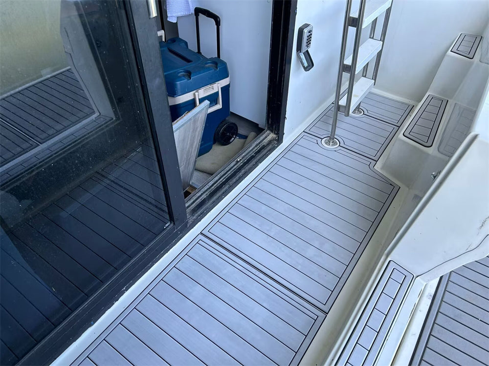 1992 Bluewater 48 Swim Platform Pad Boat EVA Foam Faux Teak Deck Flooring Mat Seadek MarineMat Gatorstep Style Self Adhesive