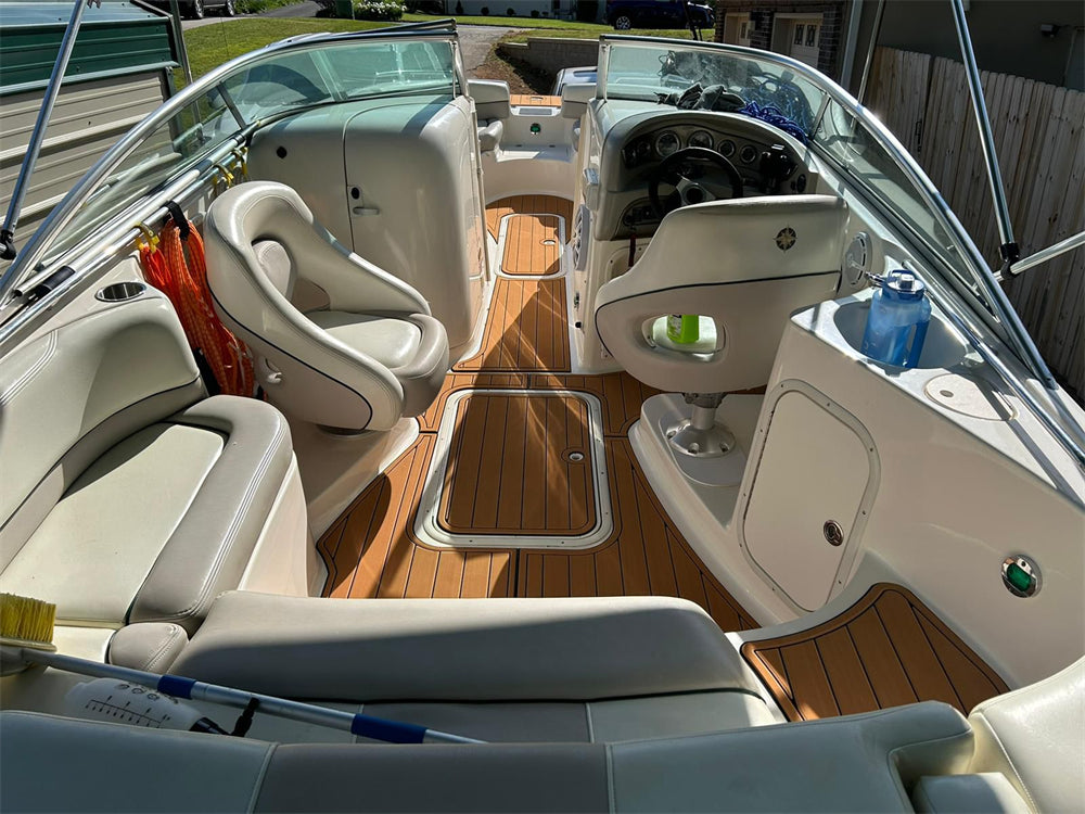 2006 Bryant 255 Swim Platform Cockpit Pad Boat EVA Foam Faux Teak Deck Floor Mat SeaDek MarineMat Gatorstep Style Self Adhesive