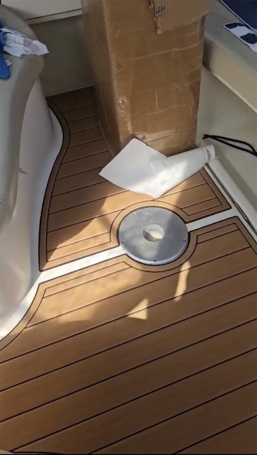 2004 Jeanneau Leader 805 Swim Platform Step Cockpit Boat Pad EVA Foam Faux Teak Deck Floor Mat Seadek MarineMat Gatorstep Style Self Adhesive