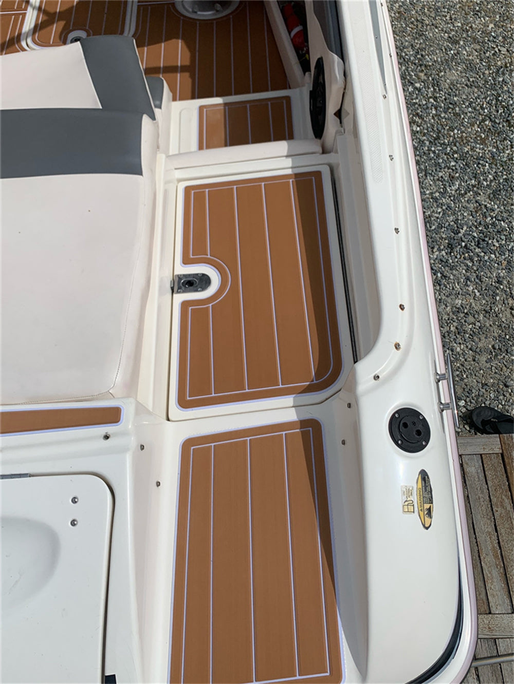 2008 Maxum 1900 SR3 Swim Platform Cockpit Boat EVA Faux Teak Floor Mat Seadek MarineMat Gatorstep Style Self Adhesive