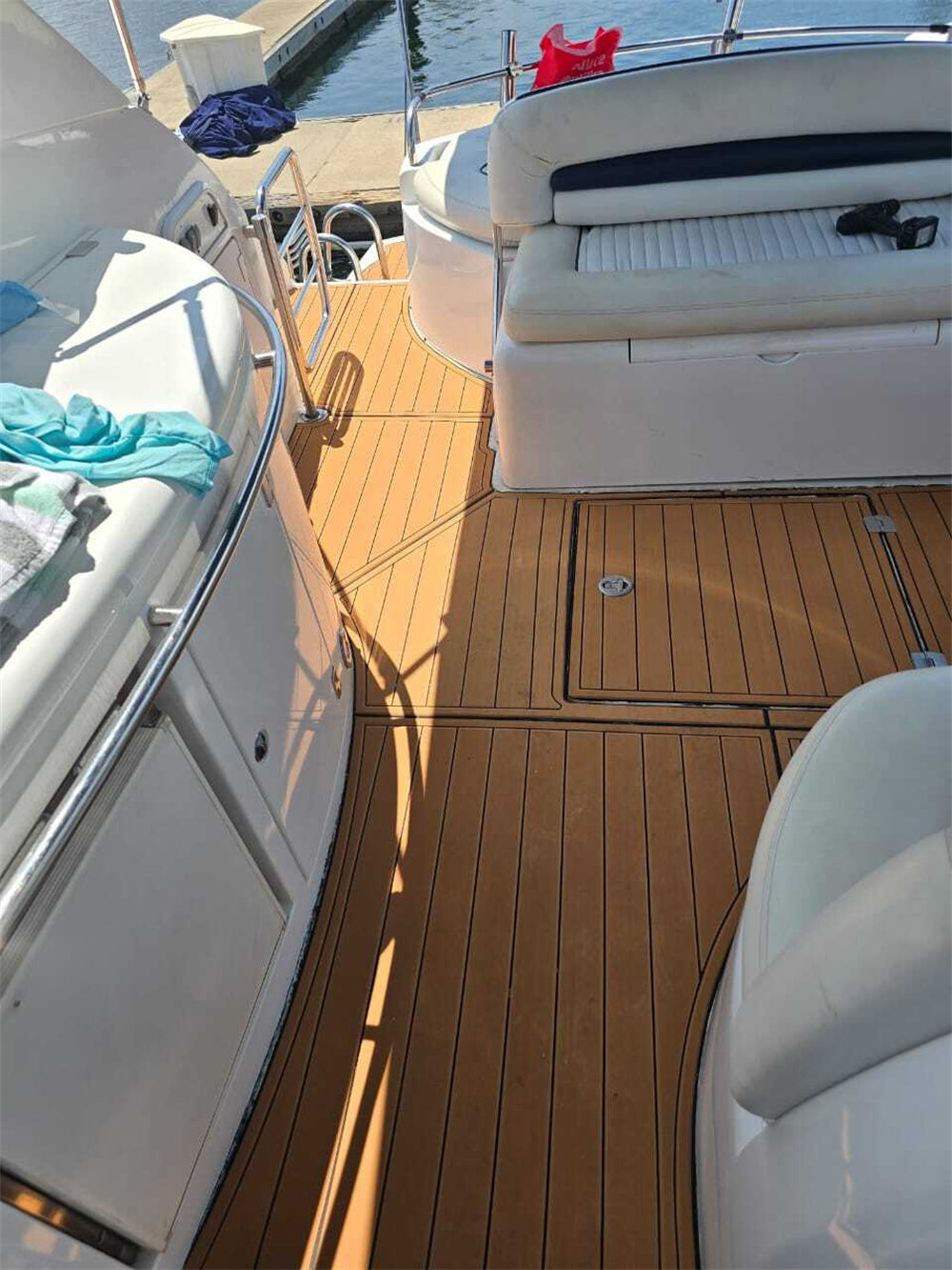 2003 Sunseeker Portofino 46 Swim Platform Cockpit Pad Boat EVA Foam Teak Deck Flooring Mat SeaDek MarineMat Gatorstep Style