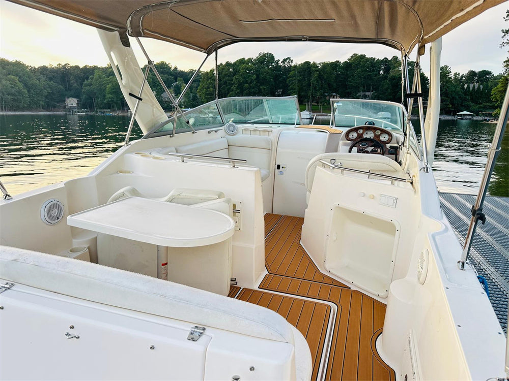 2005 Rinker Fiesta Vee 270 Swim Platform Cockpit Pad Boat EVA Foam Faux Teak Deck Floor Mat SeaDek Gatorstep Style Self Adhesive