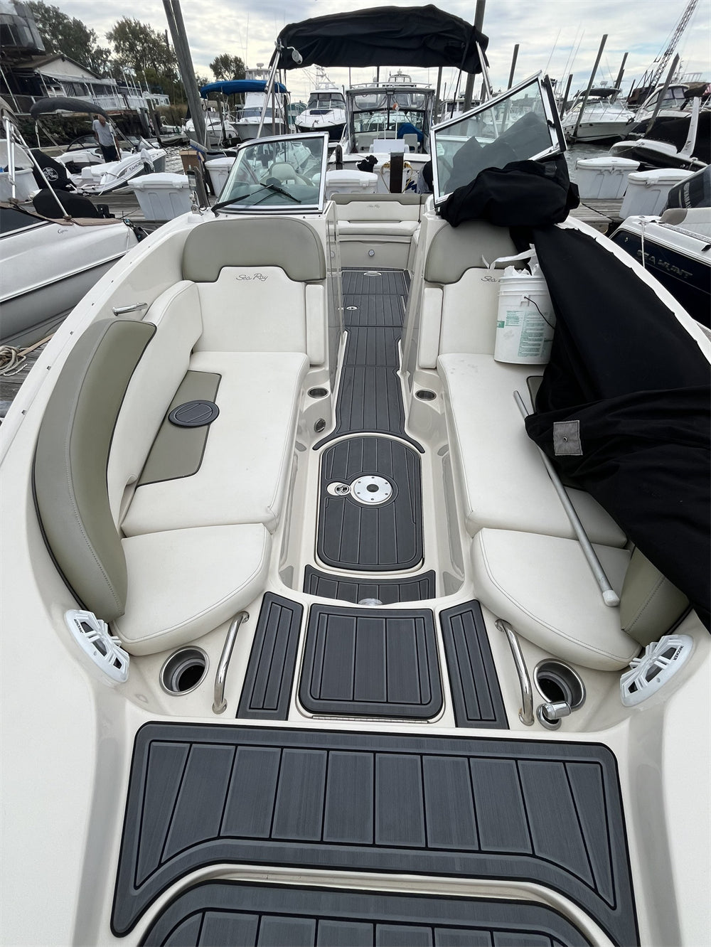 2007 Sea Ray 260 Sundeck Swim Platform Cockpit Boat EVA Faux Flooring Pad Mat SeaDek MarineMat Gatorstep Style Self Adhesive