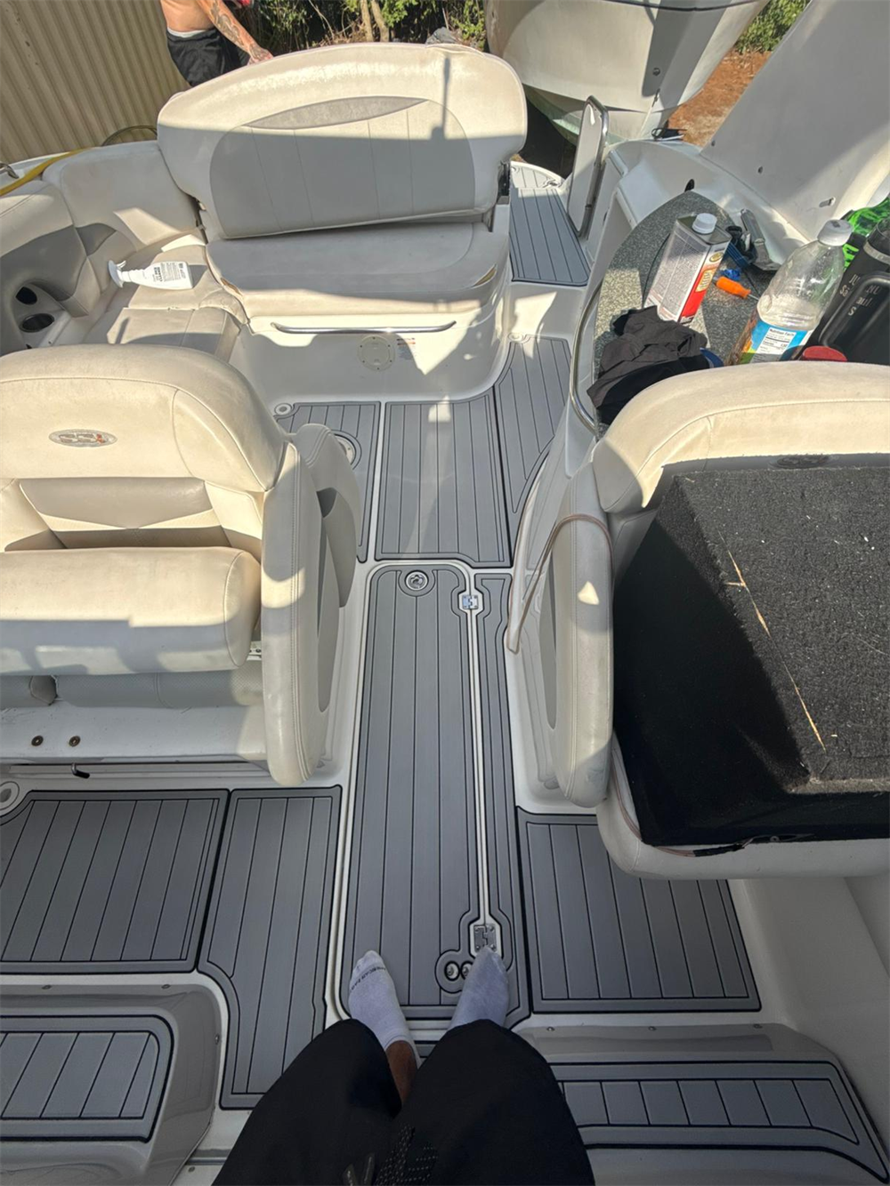 2007 Chaparral 275 SSI Swim Platform Cockpit Pad Boat EVA Foam Faux Teak Deck Floor Mat SeaDek MarineMat Gatorstep Style Self Adhesive