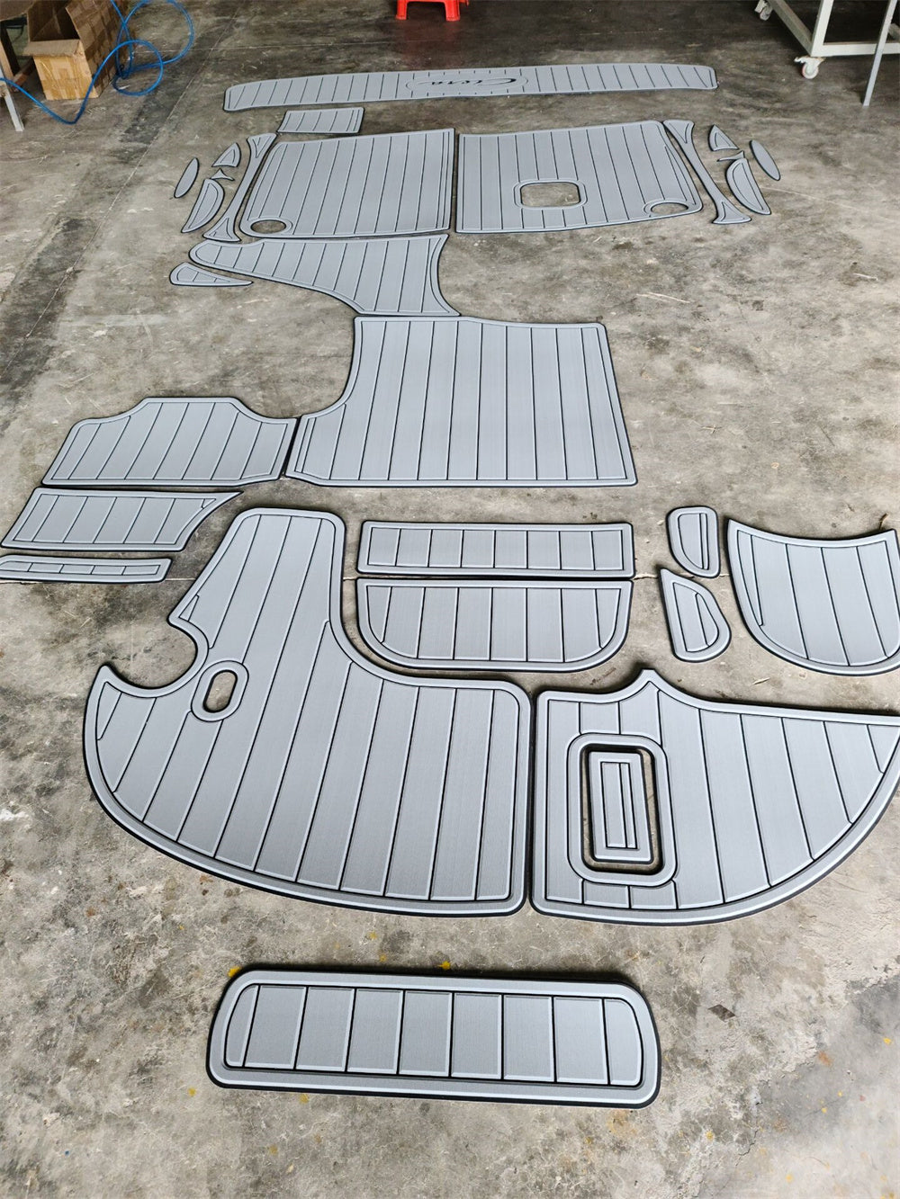 2001 Bayliner 2655 Swim Platform Cockpit Pad Boat EVA Foam Faux Teak Floor Mat SeaDek MarineMat Gatorstep Style Self Adhesive