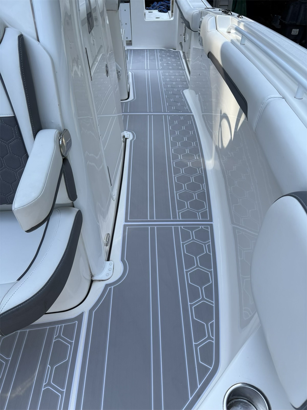 2016 Tidewater 280CC Swim Platform Cockpit Boat EVA Teak Floor Mat Seadek MarineMat Style Self Adhesive