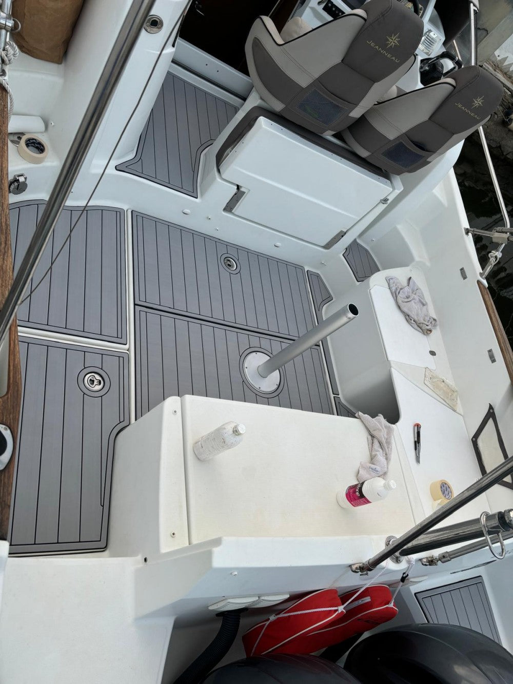 2011 Jeanneau Cap Camarat 8.5 WA Swim Platform Cockpit Pad Boat EVA Teak Floor SeaDek MarineMat Gatorstep Style Self Adhesive