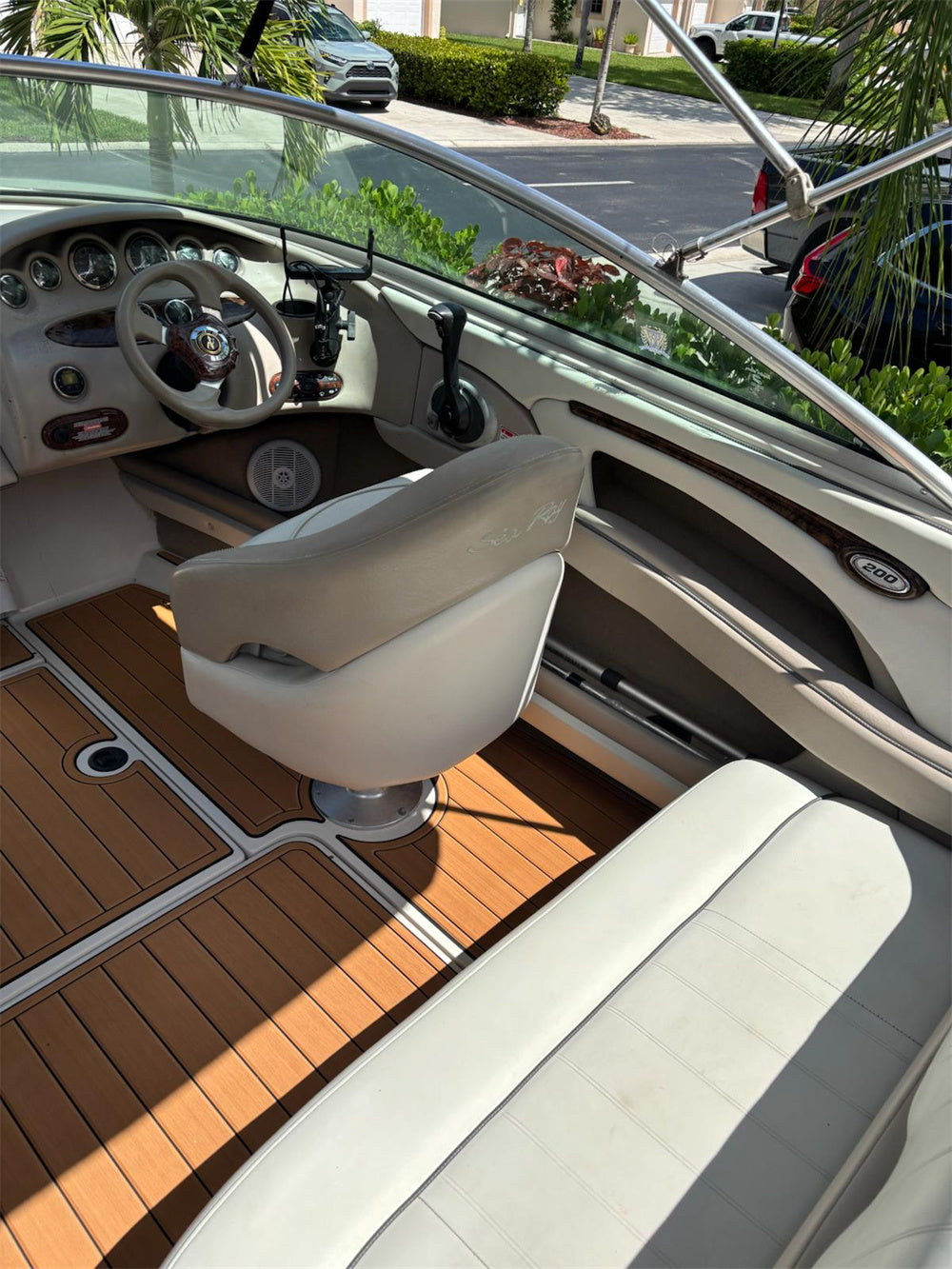 2003-2006 Sea Ray 200 Bowrider Swim Platform Cockpit Pad Boat EVA Foam Faux Teak Deck Floor Mat SeaDek MarineMat Gatorstep Style