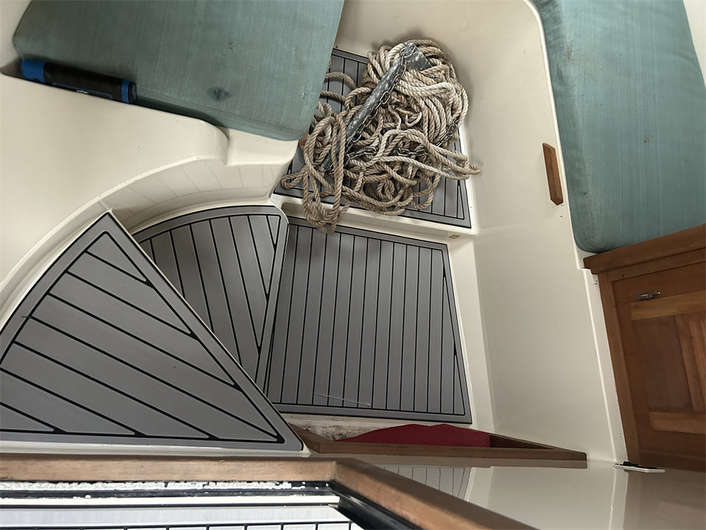 2001 Carolina Classic 25 Cockpit Pad Boat EVA Foam Faux Teak Deck Floor Mat SeaDek Marine Mat Gatorstep Style Self Adhesive