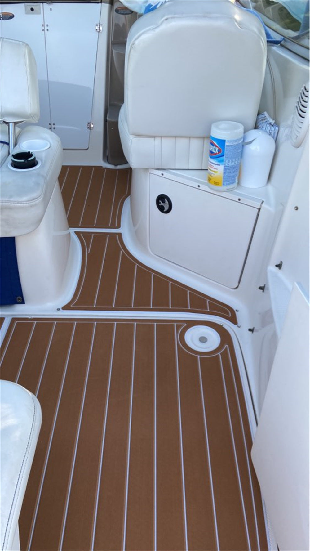 2002 Bayliner 2455 Swim Platform Cockpit Boat EVA Foam Faux Teak Deck Floor Pad Mat SeaDek MarineMat Gatorstep Style Self Adhesive